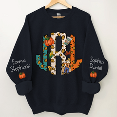 Lofaris Fall Monogram Letters Custom Name And Kids CTH01 Sweatshirt