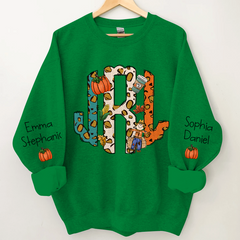 Lofaris Fall Monogram Letters Custom Name And Kids CTH01 Sweatshirt