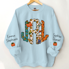 Lofaris Fall Monogram Letters Custom Name And Kids CTH01 Sweatshirt