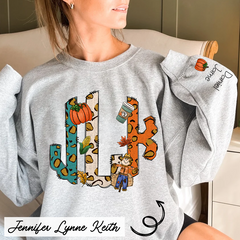 Lofaris Fall Monogram Letters Custom Name And Kids CTH01 Sweatshirt