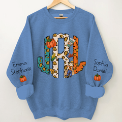 Lofaris Fall Monogram Letters Custom Name And Kids CTH01 Sweatshirt