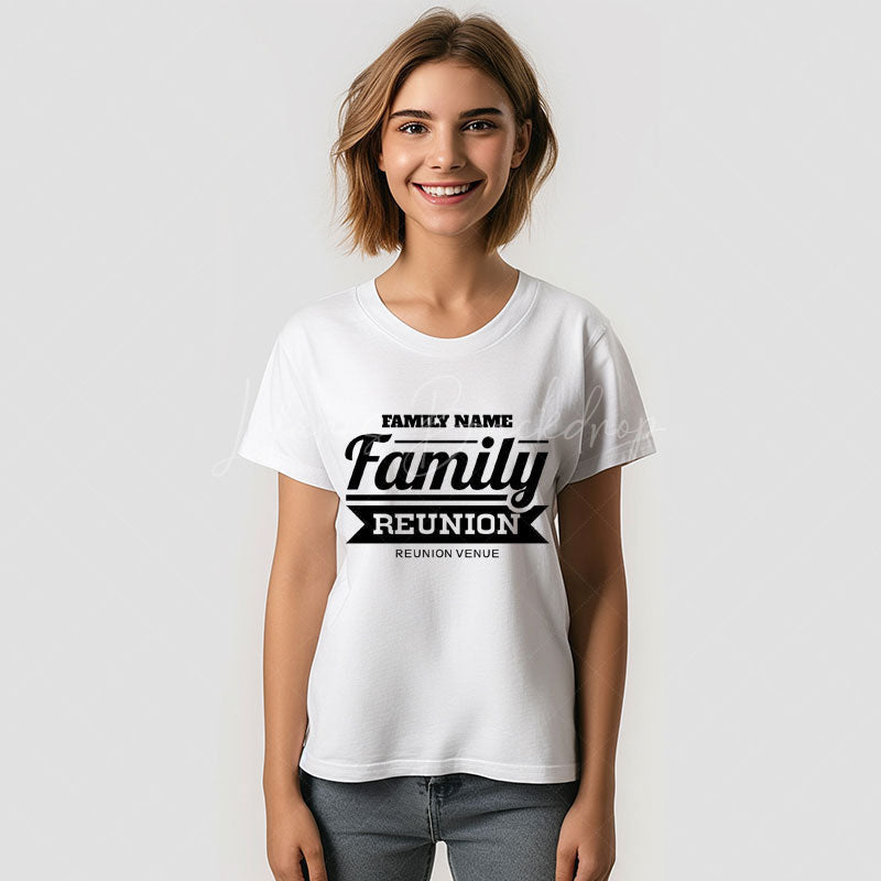 Lofaris Family Reunion Black Personalize Name T-Shirt