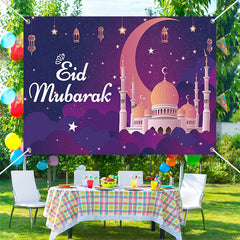 Lofaris Fantasy Palace Purple Pattern Eid Mubarak Backdrop