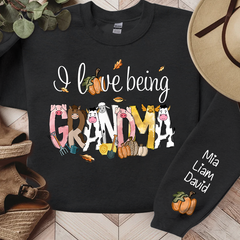 Lofaris Farm Animal I Love Being Grandma Custom Sweatshirt