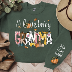 Lofaris Farm Animal I Love Being Grandma Custom Sweatshirt