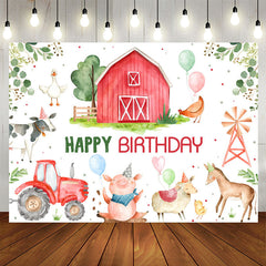 Lofaris Farm Livestock Tractor Animals Birthday Backdrop