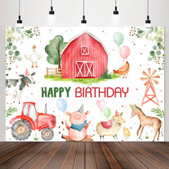 Lofaris Farm Livestock Tractor Animals Birthday Backdrop