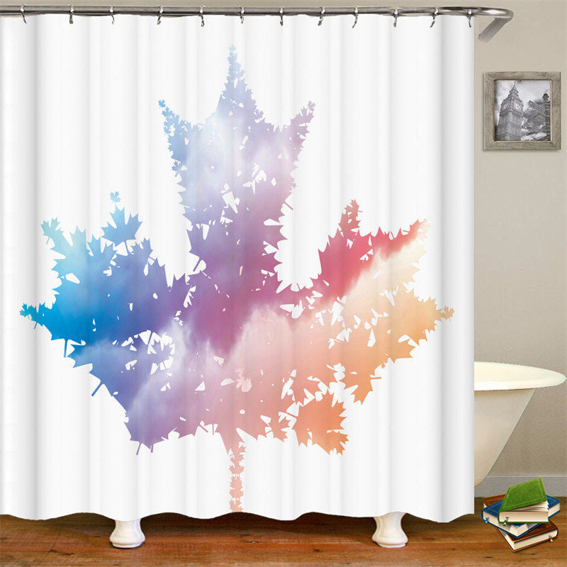 Lofaris Fashion Colorful Maple Leaf Decorative Bath Curtain