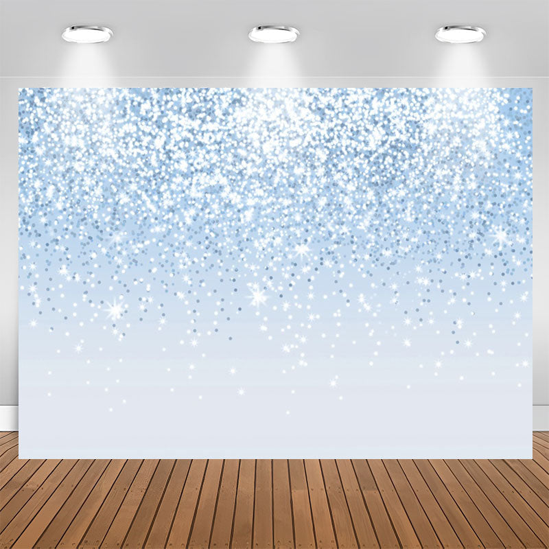 Lofaris Fashionable Blue Bokeh Glitter Birthday Backdrop