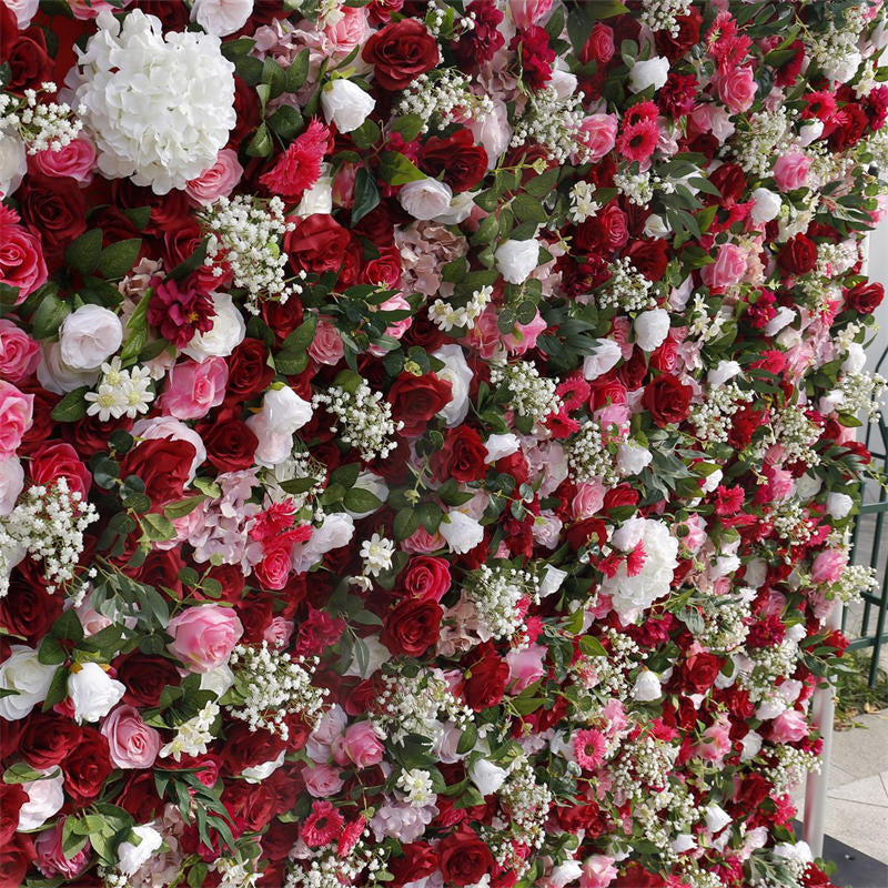 Lofaris Faux Red Flower Panels Bridal Shower Party Decor