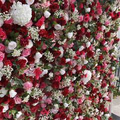 Lofaris Faux Red Flower Panels Bridal Shower Party Decor