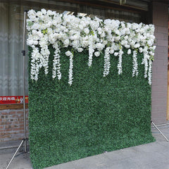 Lofaris Faux White Flower Wall Greenery Panels Wedding Decor