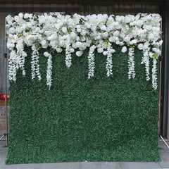 Lofaris Faux White Flower Wall Greenery Panels Wedding Decor