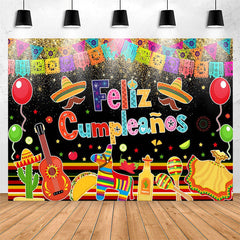 Lofaris Feliz Cumpleanos Mexican Fiesta Birthday Backdrop