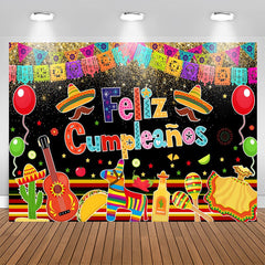 Lofaris Feliz Cumpleanos Mexican Fiesta Birthday Backdrop