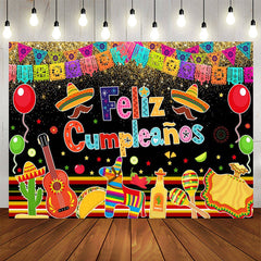 Lofaris Feliz Cumpleanos Mexican Fiesta Birthday Backdrop