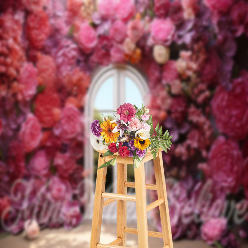 Lofaris Fine Art Vintage Floral Window Photography Backdrop