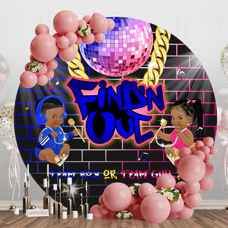 Lofaris Finish Out Graffiti Round Gender Reveal Backdrop