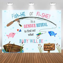 Lofaris Fish He Or She Baby Will Be Gender Reveal Backdrop