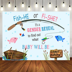 Lofaris Fish He Or She Baby Will Be Gender Reveal Backdrop