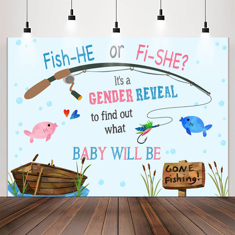Lofaris Fish He Or She Baby Will Be Gender Reveal Backdrop