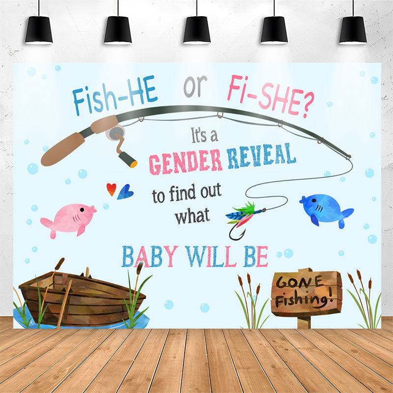 Lofaris Fish He Or She Baby Will Be Gender Reveal Backdrop