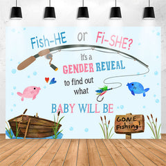 Lofaris Fish He Or She Baby Will Be Gender Reveal Backdrop