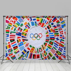 Lofaris Flags Of The World Sports Rings Olympic Backdrop