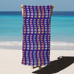 Lofaris Flamingo Color Personalized Name Beach Towel for Vacation