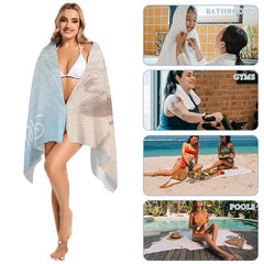 Lofaris Flamingos Clear Sea Sand Holiday Custom Beach Towel