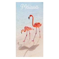 Lofaris Flamingos Clear Sea Sand Holiday Custom Beach Towel