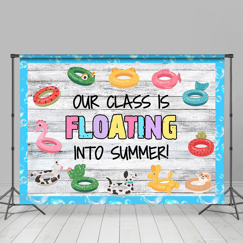 Lofaris Floating Into Summer Swimming Pool Wooden Backdrop
