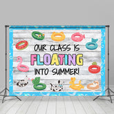 Lofaris Floating Into Summer Swimming Pool Wooden Backdrop