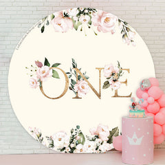 Lofaris Floral 1st Birthday Party Round Backdrop Cover