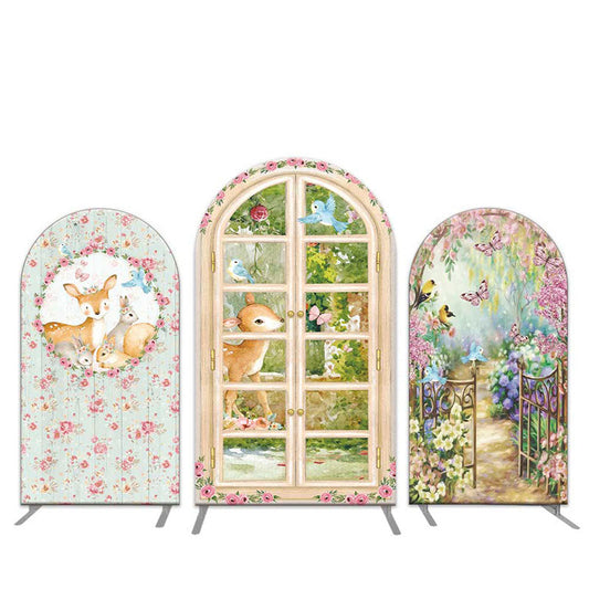 Lofaris Floral Animals Garden Birthday Party Arch Backdrop Kit