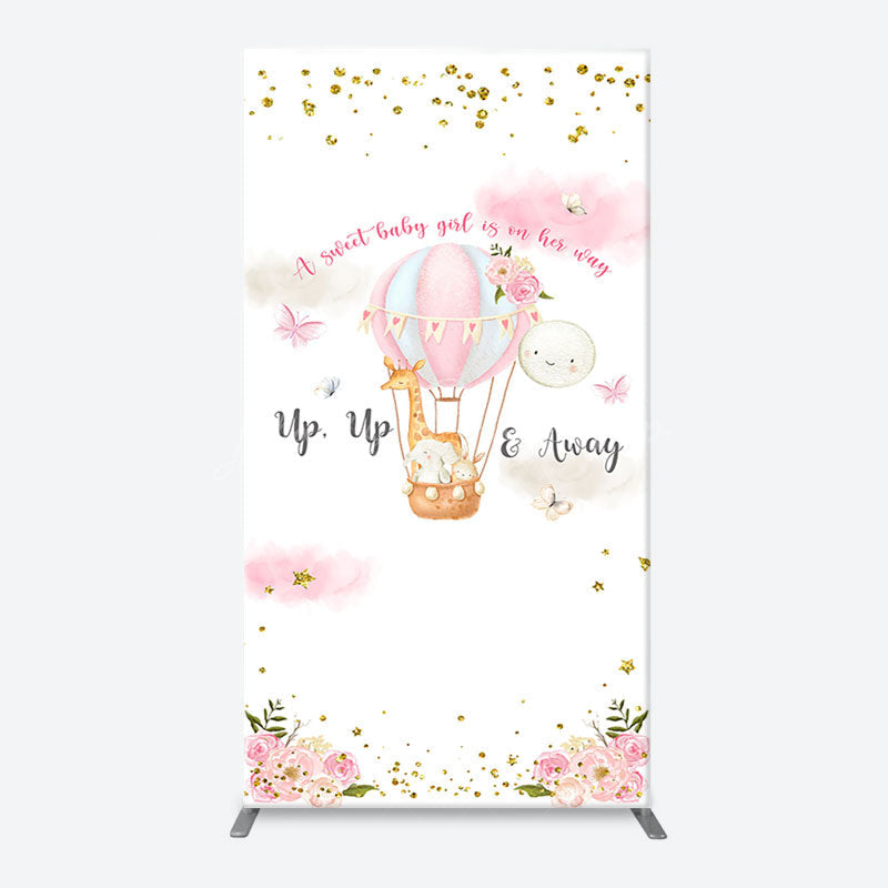 Lofaris Floral Animals Up Away Arch Baby Shower Backdrop