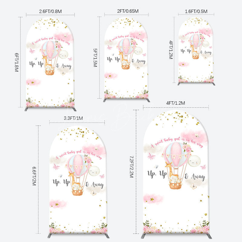 Lofaris Floral Animals Up Away Arch Baby Shower Backdrop