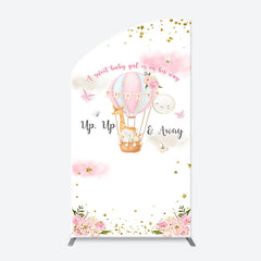 Lofaris Floral Animals Up Away Arch Baby Shower Backdrop