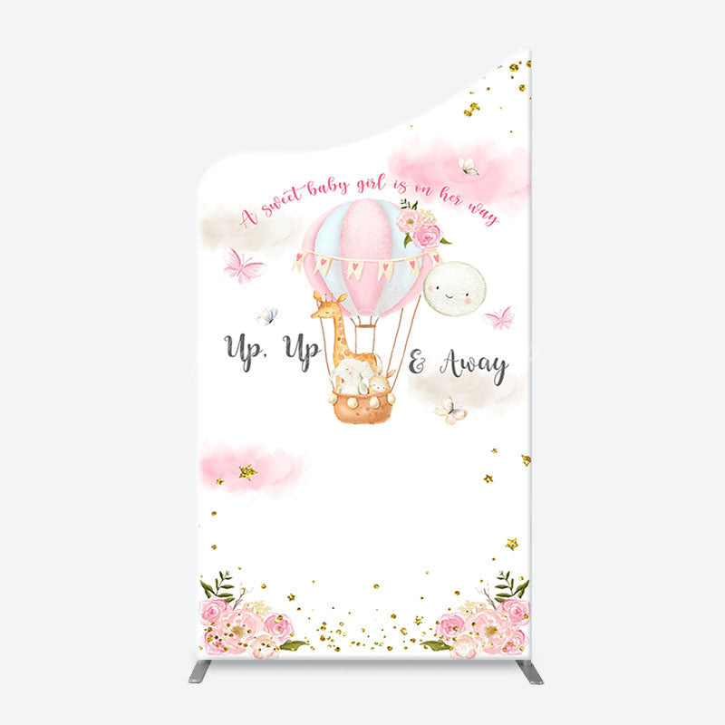 Lofaris Floral Animals Up Away Arch Baby Shower Backdrop