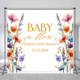 Lofaris Floral Baby In Bloom Custom Gender Reveal Backdrop