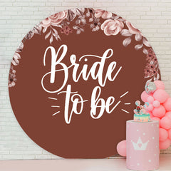 Lofaris Floral Boho Red Round Bridal Shower Backdrop Cover