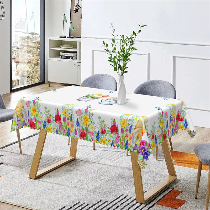 Lofaris Floral Butterflies Spring Rectangle Tablecloth For Decor