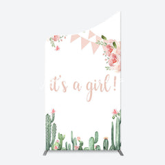 Lofaris Floral Cactus Its A Girl Baby Shower Arch Backdrop