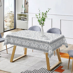 Lofaris Floral Classical White Waterproof Rectangle Tablecloth