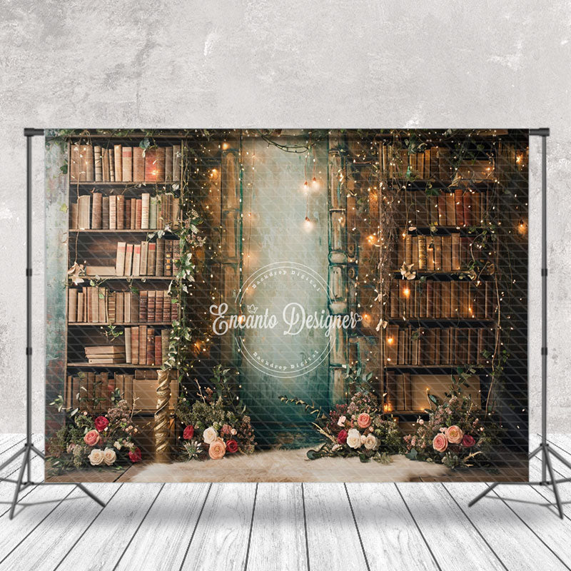 Lofaris Floral Cluster Leaves Bookshelf Spring Photo Backdrop