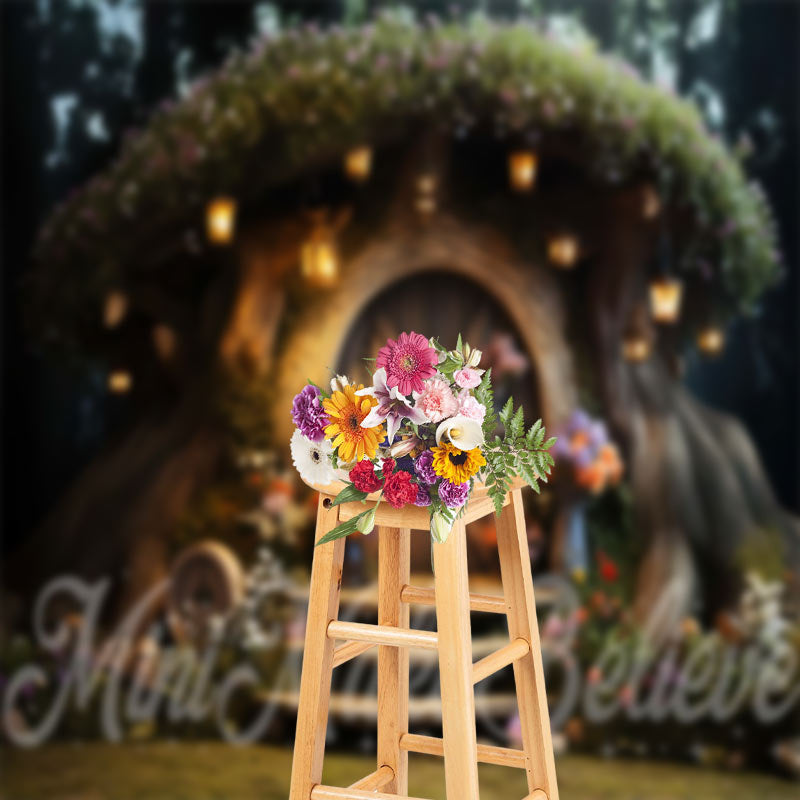 Lofaris Floral Enchant House Birthday Cake Smash Backdrop