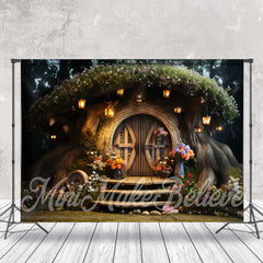 Lofaris Floral Enchant House Birthday Cake Smash Backdrop