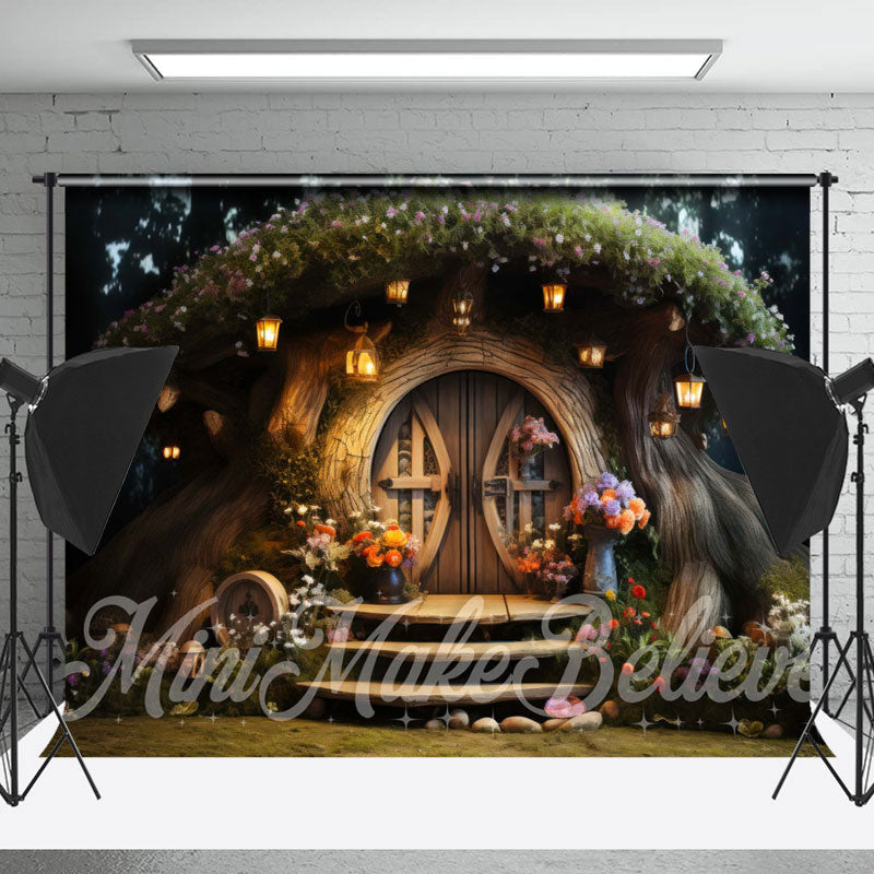 Lofaris Floral Enchant House Birthday Cake Smash Backdrop