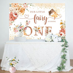 Lofaris Floral Fairy First Birthday Girl Party Backdrop