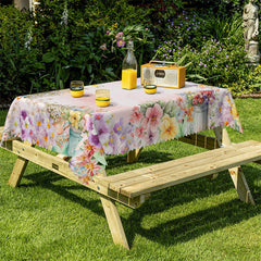 Lofaris Floral Garden Scenery Sweet Rectangle Tablecloth